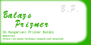 balazs prizner business card